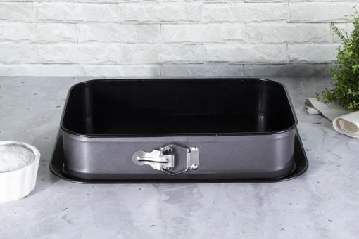 Tava Copt Dreptunghiulara cu Pereti Detasabili Berlinger Haus Carbon Pro, 39x27 cm, Strat Titan Antiaderent, Otel Carbon, Gri Metalizat, BH 1825A