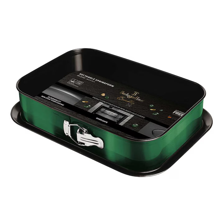 Tava Copt Dreptunghiulara cu Pereti Detasabili Berlinger Haus Emerald Collection, 39x27 cm, Strat Titan Antiaderent, Verde Smarald