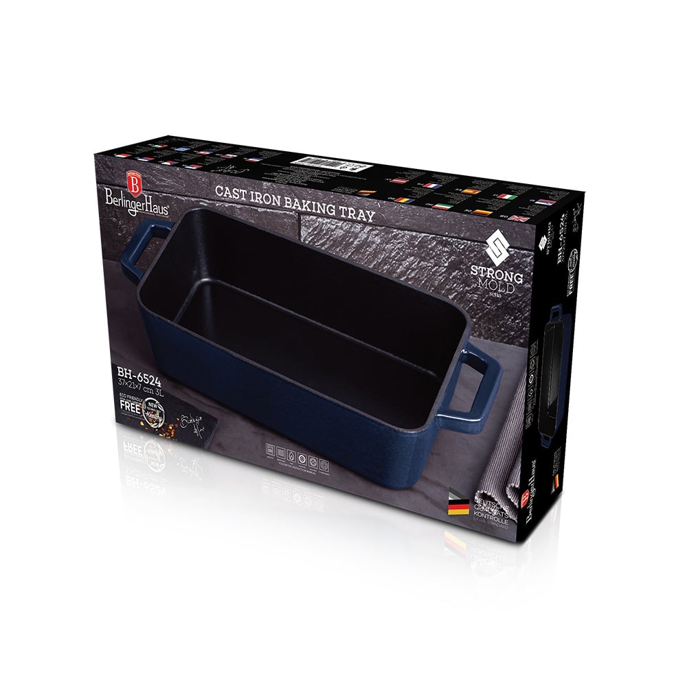 Tavă din fontă emailată pentru cuptor 30 cm – Berlinger Haus BH 6524 Aquamarine Edition