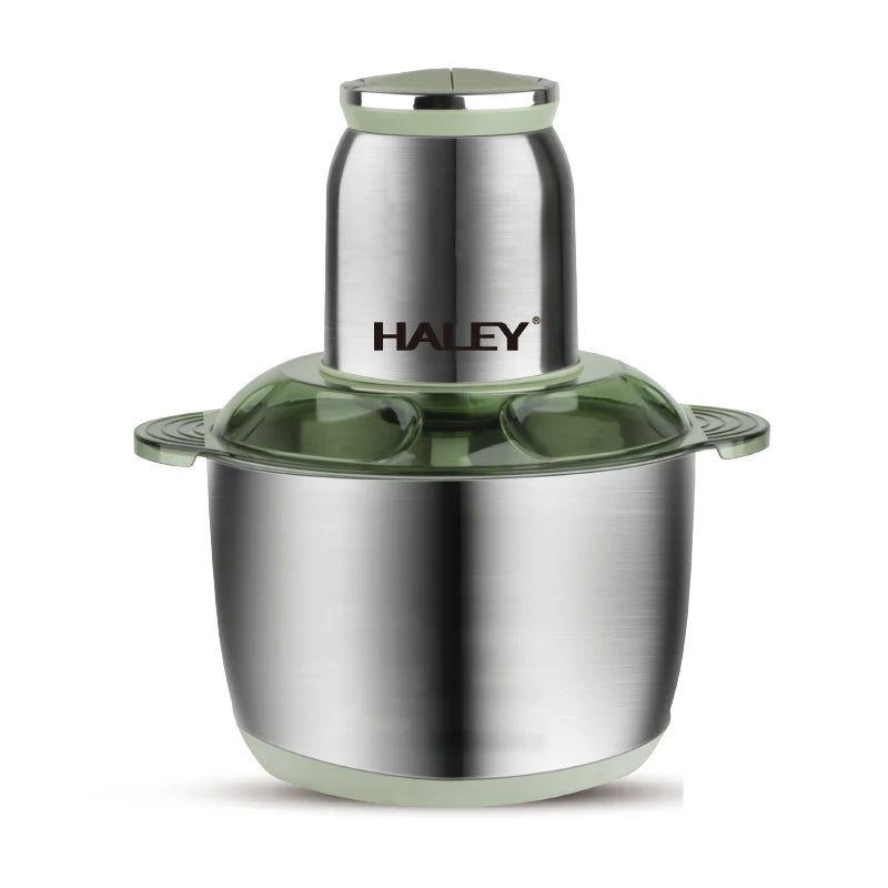 Tocător Electric HALEY 1000W, 4 Lame Inox, Bol 5L Full Inox, 2 Viteze, 2 Palete Interșanjabile
