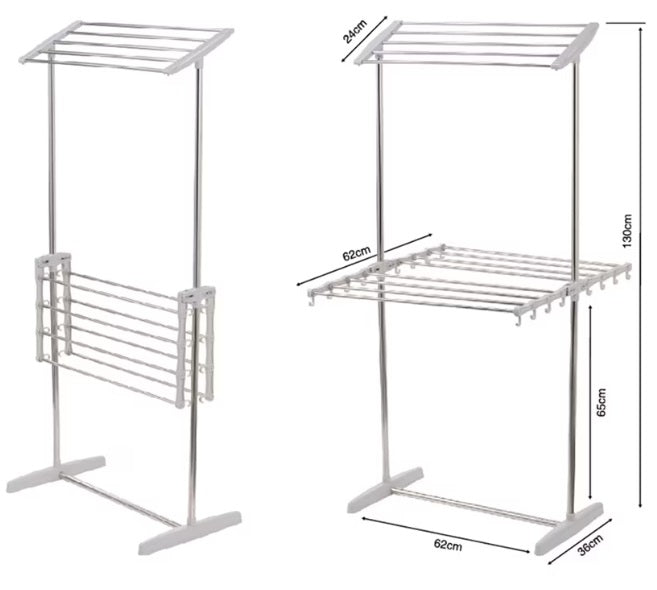 Uscător de Rufe Pliabil și Multifuncțional, Mobil, 62x24x130cm