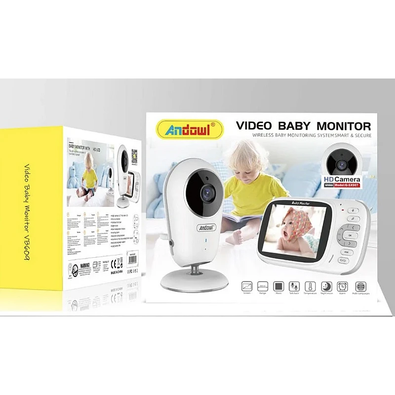 Cameră Supraveghere Bebeluși Baby Monitor Video Wireless Q-SX907, HD, Audio Bidirecțional, Senzor Temperatură și Sunet