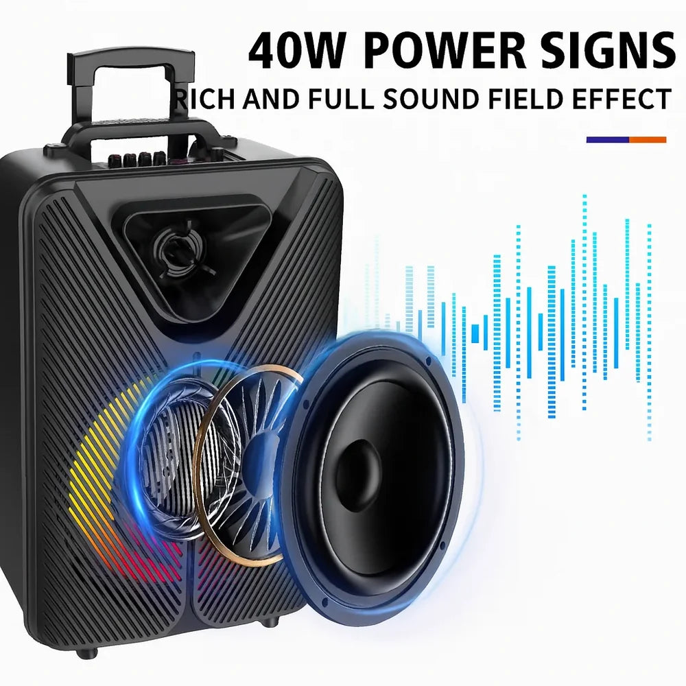 Boxă Trolley PartyBox 15INCH ZQS15123 – Sunet Puternic, Distracție Garantată!