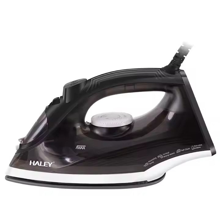 Fier de Călcat Electric de Mână, HALEY, 1400W, sub Presiune, cu Abur, Negru