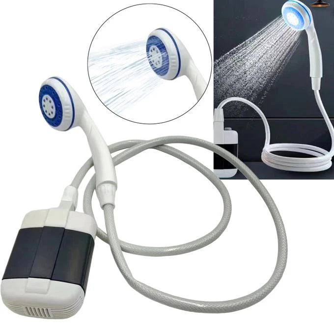 Dus portabil pentru camping, incarcare USB, 2200mAh, 1.5m furtun, multifunctional