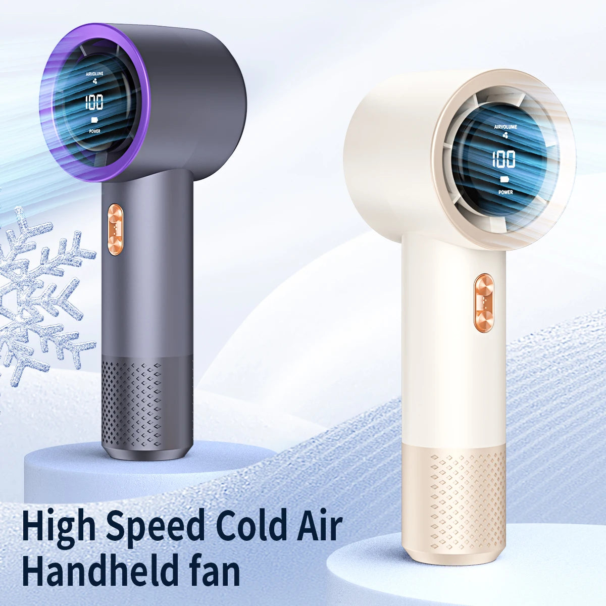 Ventilator portabil high-speed 6 pale USB, mini aer condiționat, 199 trepte viteză, reîncărcabil