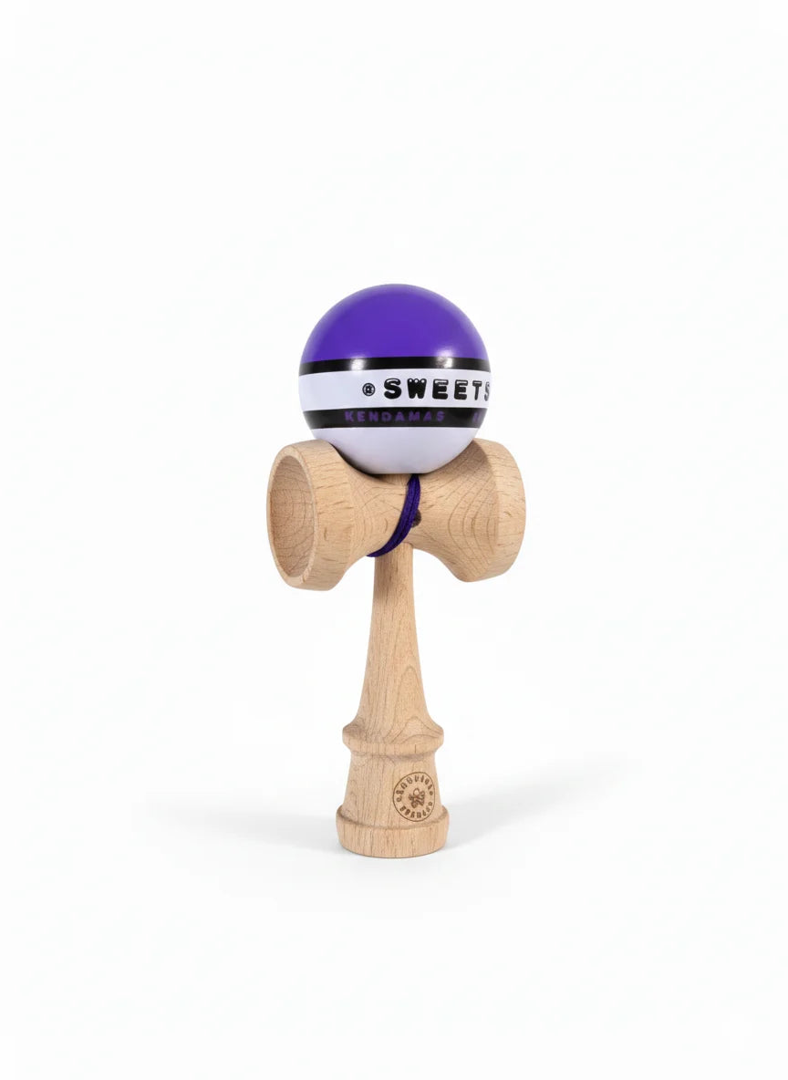 Kendama Sweets Starter Amped Shape Purple – Lemn Premium, Vopsea Sticky, Rulment & Ață de Rezervă | Model Ideal pentru Începători