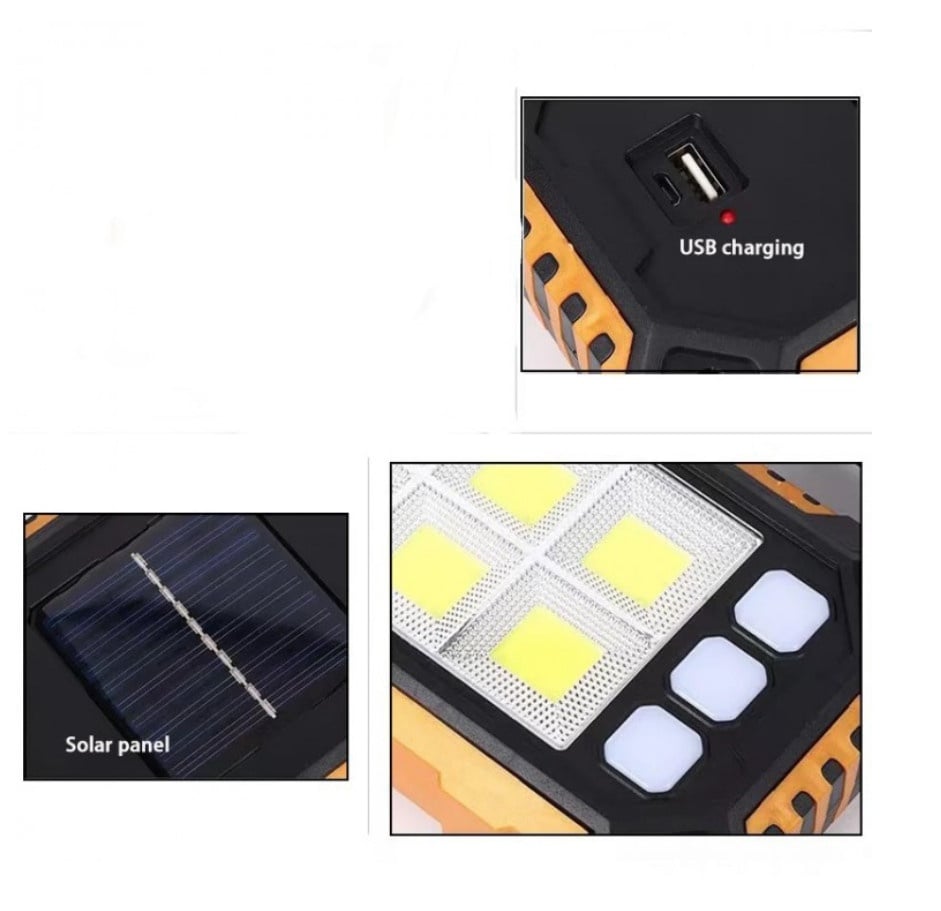 Lanterna Led Multifunctionala cu Incarcare Solara - Ideal Camping si Pescuit