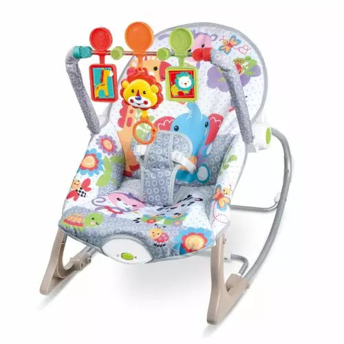Șezlong și Balansoar pentru Bebeluși cu Vibrații și Muzică | Spătar Reglabil, Centură de Siguranță, 0-18 kg