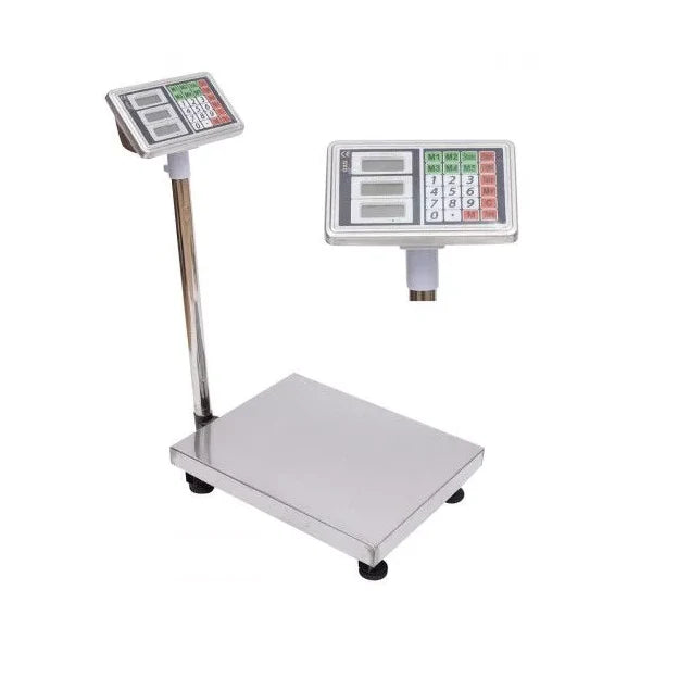 Cântar Electronic 1000 kg cu Platformă 80 x 60 cm, Capacitate, Funcție Tara, Acumulator, Afișaj LCD