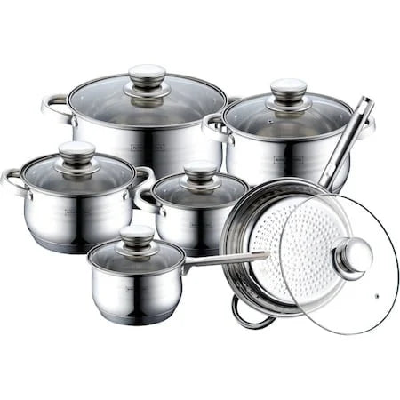 Set oale inox Royalty Line RL-1231 – 12 piese, compatibil inducție, durabil și elegant
