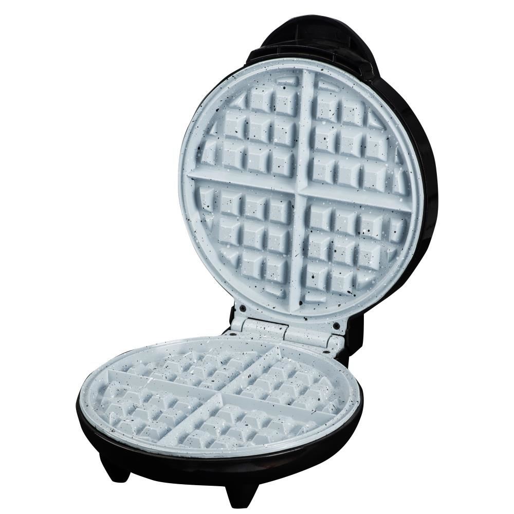 Aparat waffe Hausberg, 1300 W, 4 compartimente, carcasa din Inox, Negru