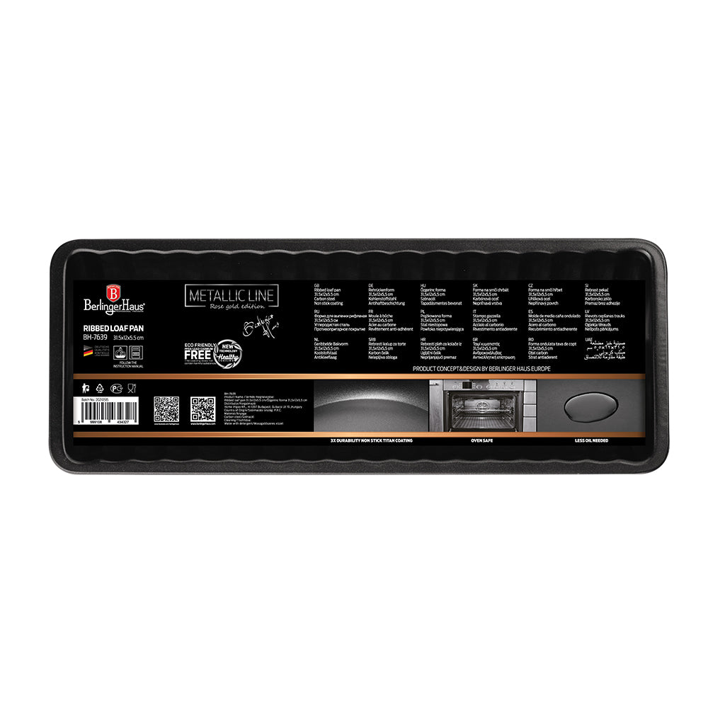 Tavă pentru cozonac cu striații Berlinger Haus BH-7639 – Rose Gold Collection