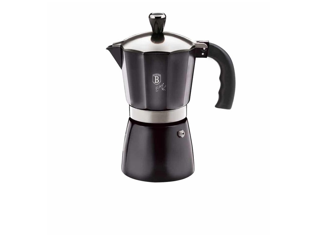 Cafetieră tip espresso pentru 6 cești, Berlinger Haus BH-8564, Metallic Line Carbon Pro Edition