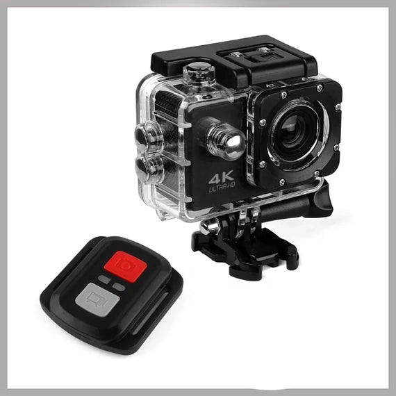 Cameră Acțiune 1Tech GoPlus CamPro 4K UHD Wi-Fi, Subacvatică 30m, Unghi 170°, Telecomandă | Kit Accesorii pentru Cască, Moto, Bicicletă