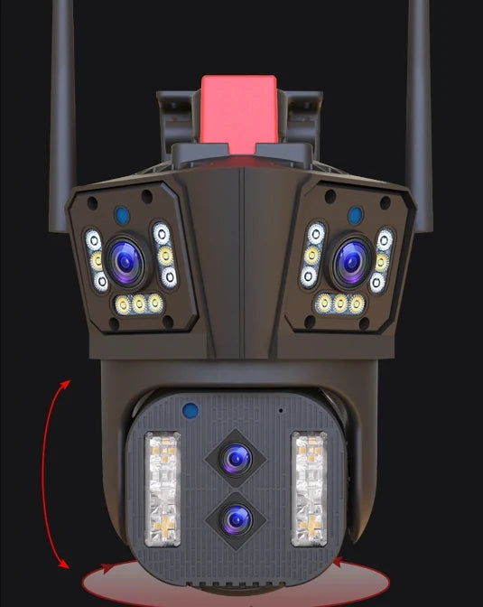Cameră Supraveghere Exterior WiFi PTZ Dual Lens, Full HD, Rotire 355°/90°, Night Vision Color, Audio Bidirecțional