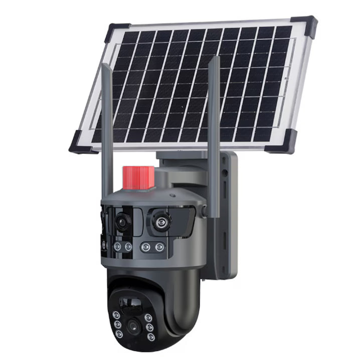 Cameră supraveghere solară 4G, PTZ, Night Vision, tracking inteligent, microSD, alarmă mișcare, IP66
