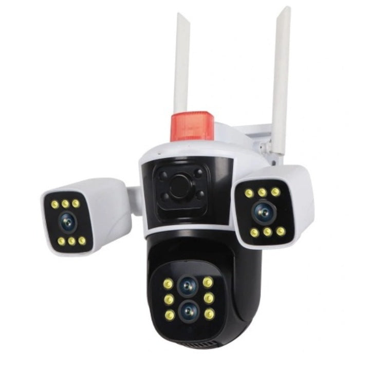 Camera supraveghere Tripla 4K HD, 360°, 4 Lentile, Wi-Fi, IP66, Detectie Miscare Andowl