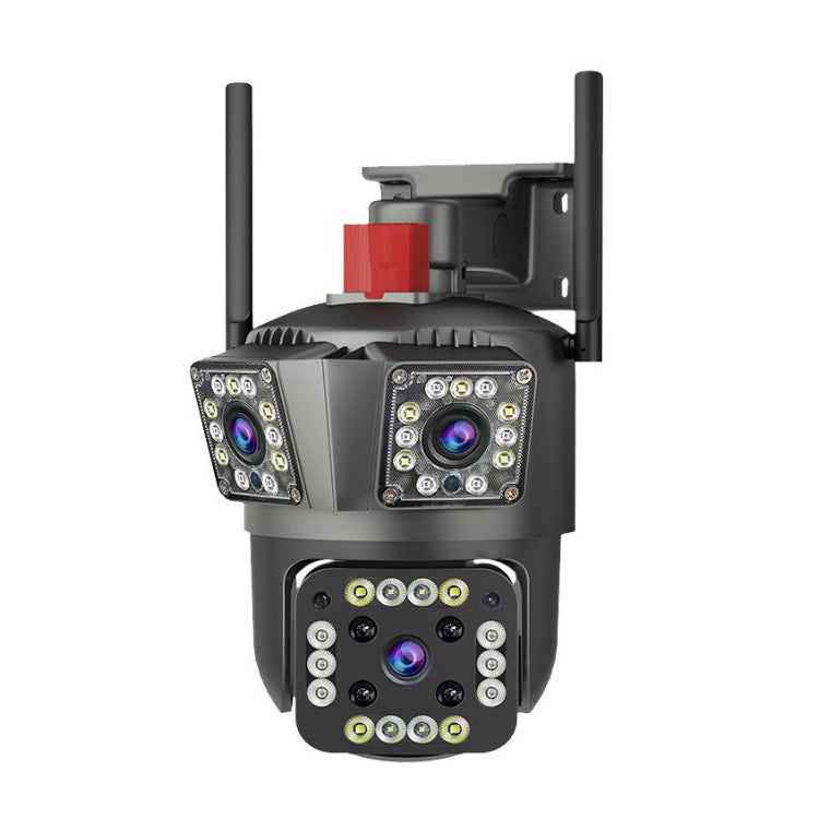 Cameră de Supraveghere Triplă 4G PTZ, 3 Lentile, Zoom 8x, Audio Bidirecțional, IP66