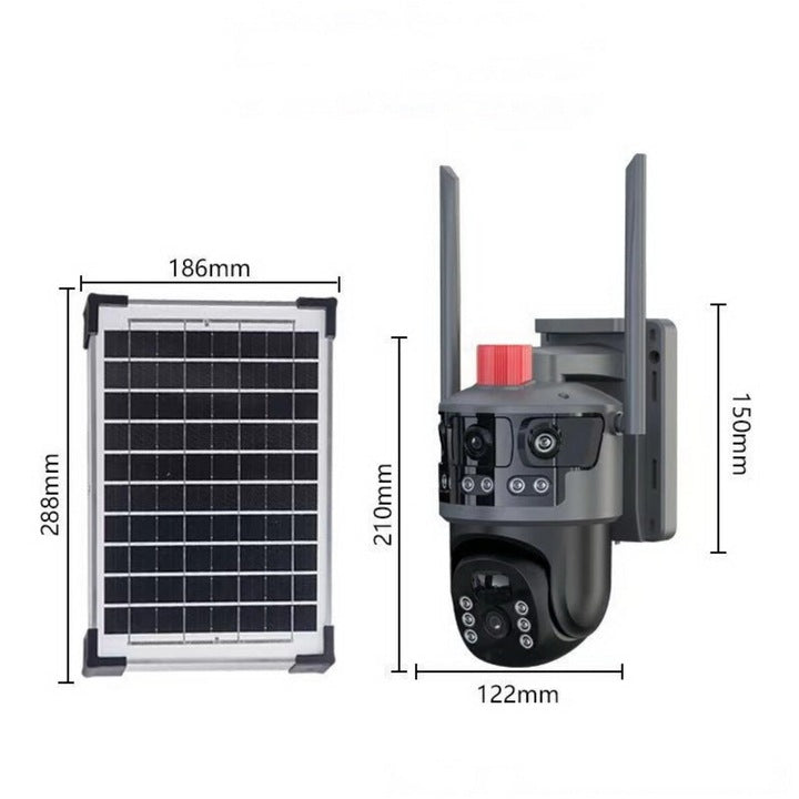 Cameră supraveghere solară 4G, PTZ, Night Vision, tracking inteligent, microSD, alarmă mișcare, IP66
