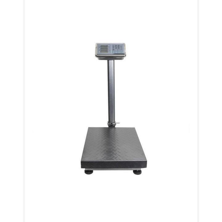 Cântar Electronic Profesional 350 kg cu Acumulator și Braț Rabatabil – Platformă Metalică din Tablă Striată 40×50 cm, Display LCD, Funcție TARA