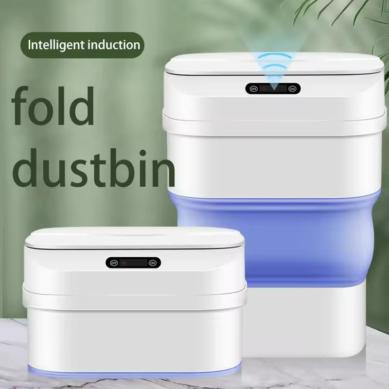 Coș de Gunoi Smart Pliabil, cu Senzor de Mișcare, Capacitate 8L - 17.5L