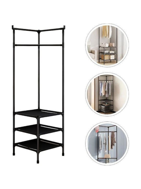 Dulap Deschis / Stand de Haine cu 3 Niveluri, Cadru Metalic, 180x45x45 cm