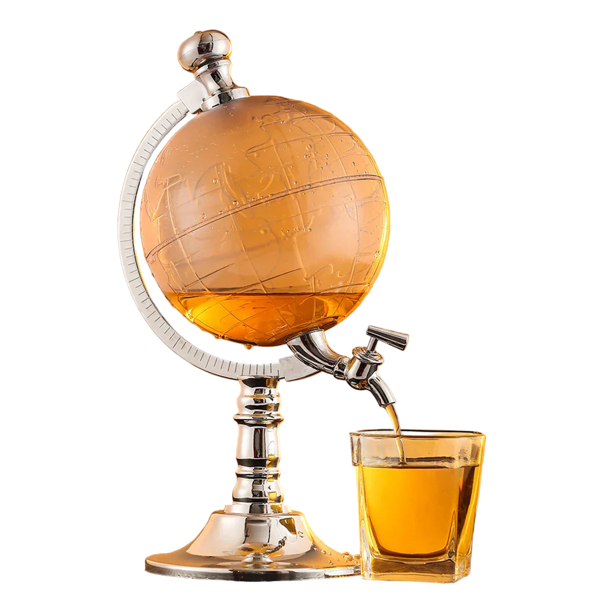 Dispenser băuturi Glob Pământesc – 3,5L, transparent, cu robinet și pâlnie