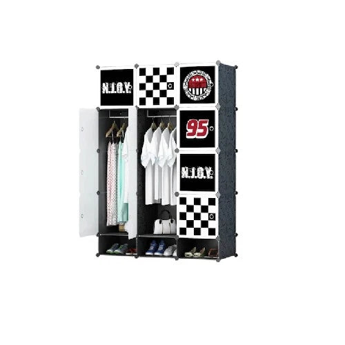 Dulap Modular pentru Copii cu 15 Compartimente, 110 x 47 x 163 cm, Plastic Rezistent, Cadru Metalic