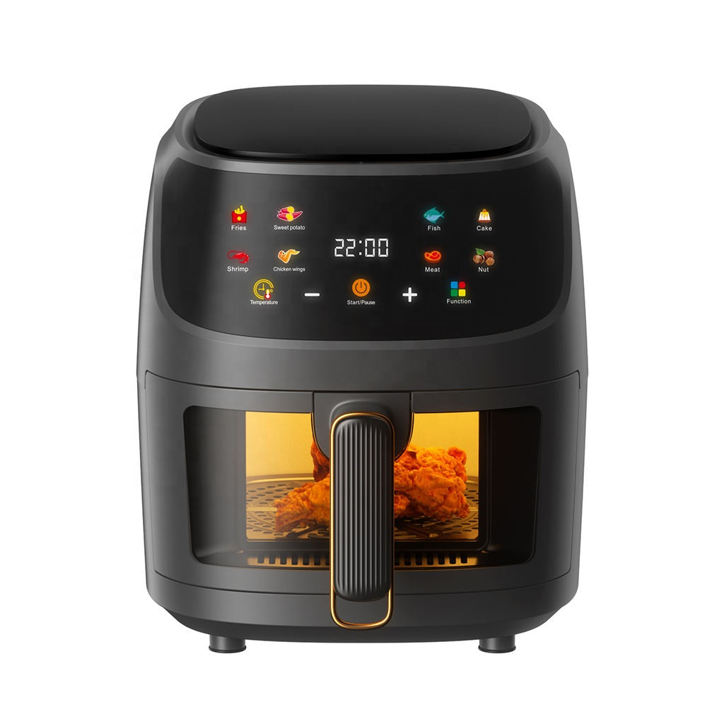 Friteuza cu Aer Cald Air Fryer 8L, 2400W, Afisaj Digital Color, Touch Control, Inox