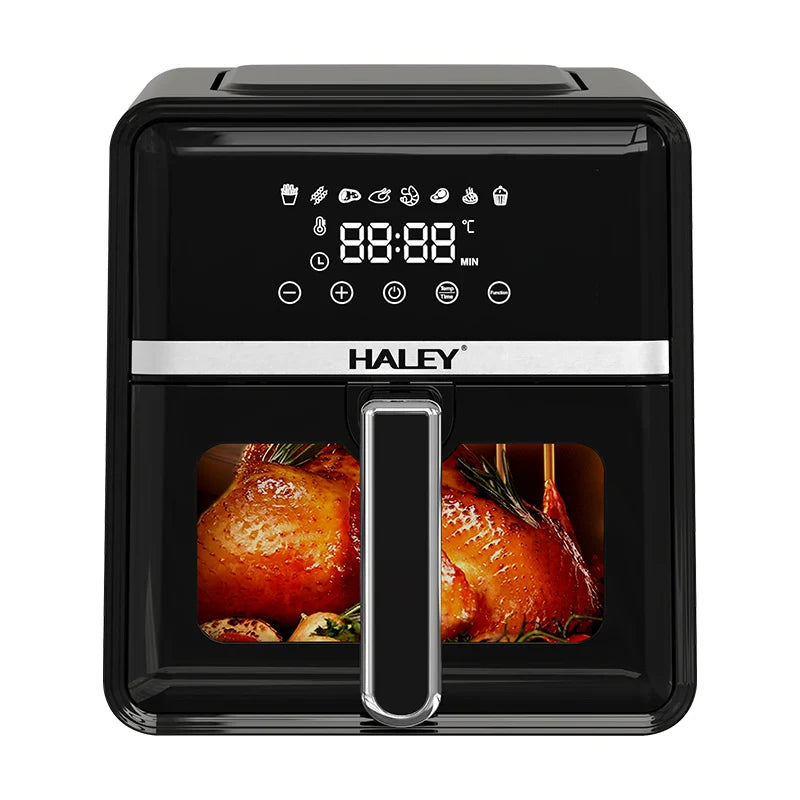 Friteuză cu Aer Cald HALEY, 7L, 2000W, 8 Programe, Ecran Touch, Geam Panoramic 180°