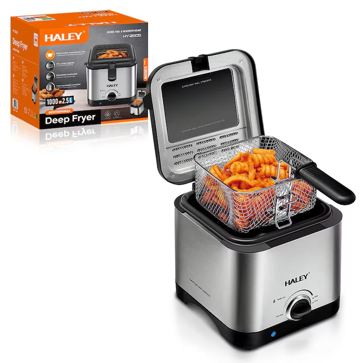 Friteuză cu Aer Cald (Airfryer) HALEY HY-2505, 1000W, 2.5L, Temperatură Reglabilă