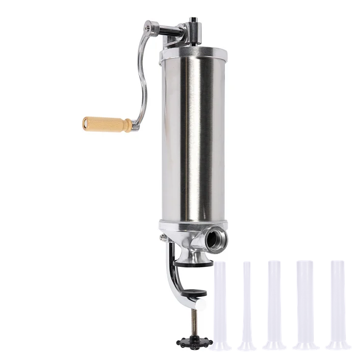 Mașină Verticală de Făcut Cârnați de Calitate Premium, Capacitate 2.5kg, Aluminiu, 4 Pâlnii