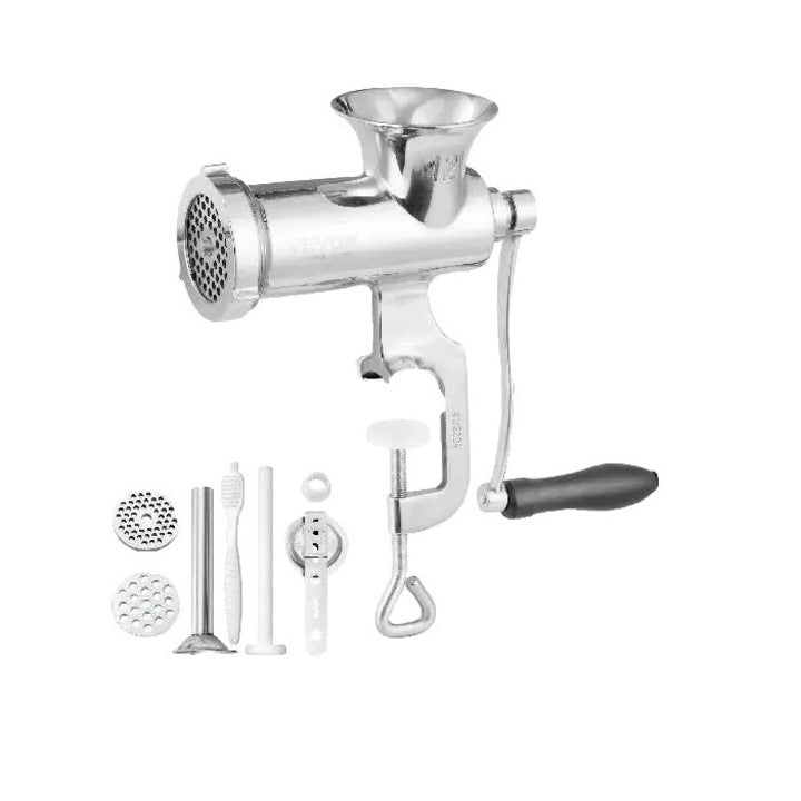 Mașină de Tocat Manuală Carne din Oțel Inoxidabil, Design Ergonomic, Set cu Accesorii pentru Cârnați