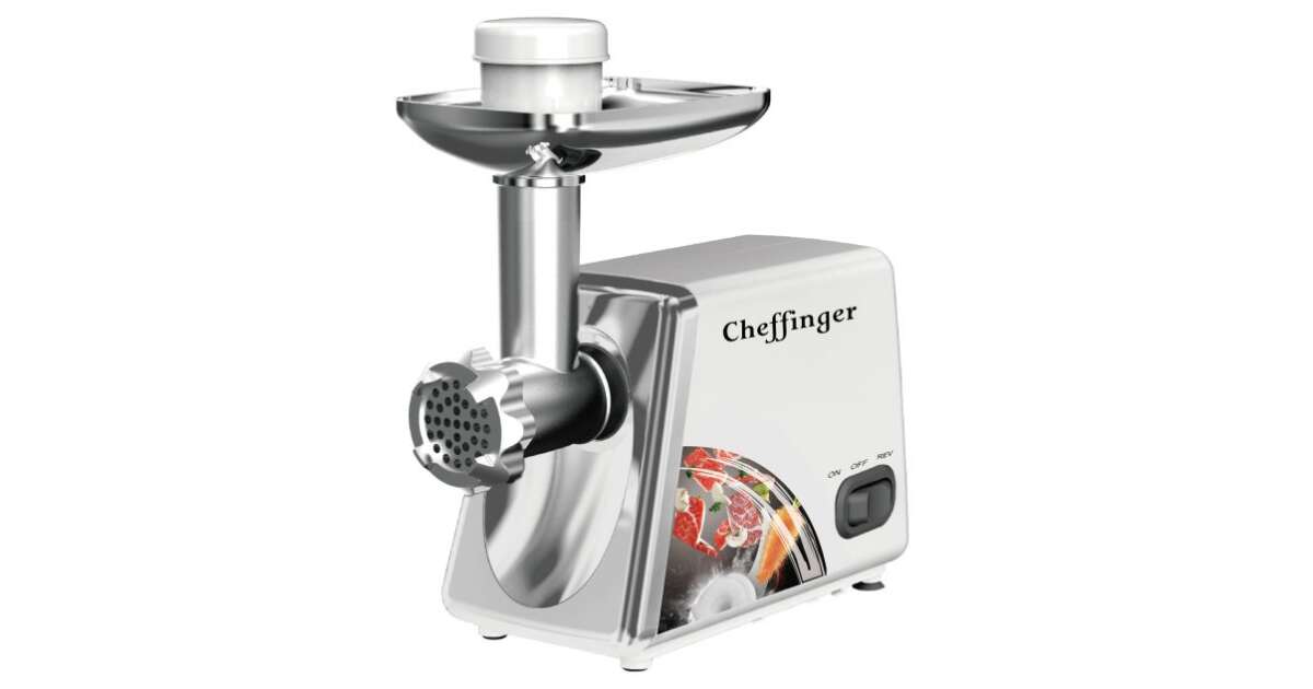 Masina de Tocat Carne Electrica Cheffinger CF-MG01, 2500W, 9 Piese, 3 Site de Taiere, Accesoriu Carnati, Carcasa ABS