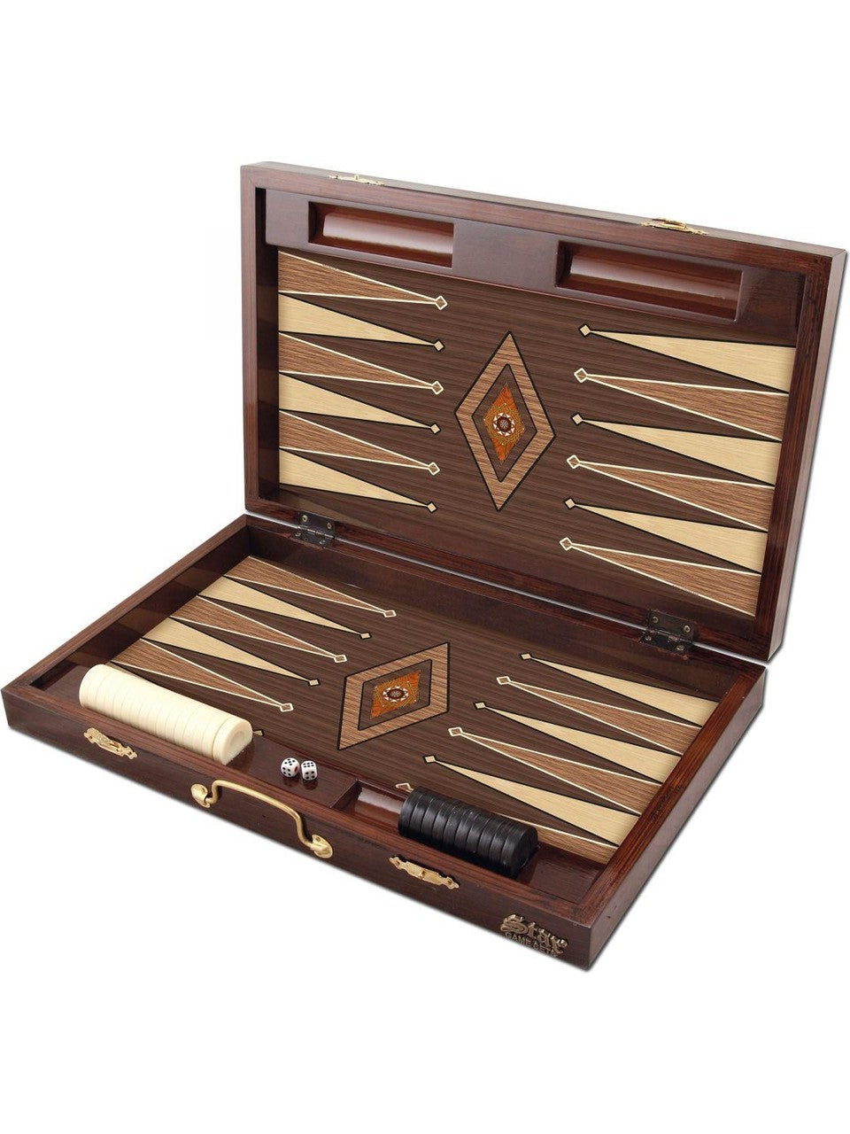 Megame Wooden VIP Backgammon – Set Table din Lemn, Piese Acrilice, 32x49x7 cm