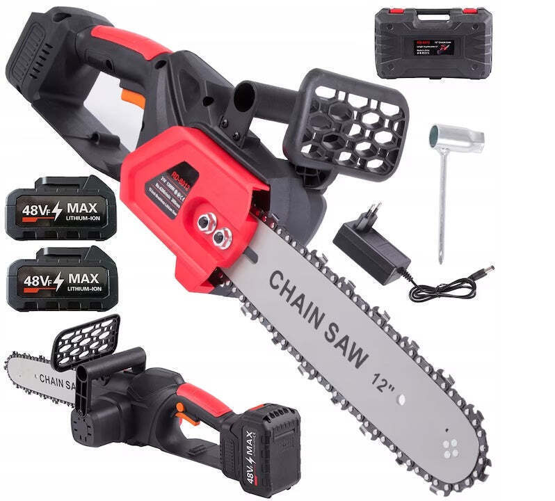 Drujbă Electrică cu Acumulator, Lamă 12 inch, 1 Acumulator 48V, 4800 RPM