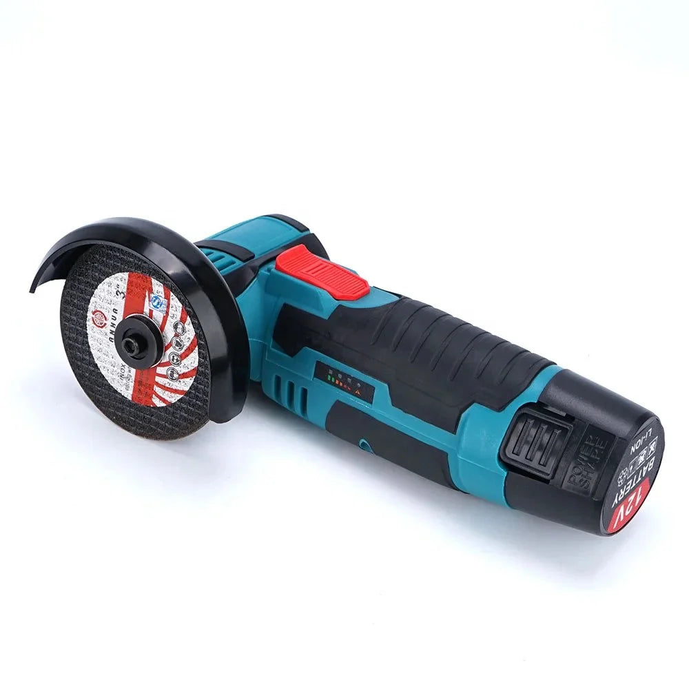 Mini Polizor Unghiular Fără Fir, 12V, 19500 RPM, 76mm, cu 2 Acumulatori