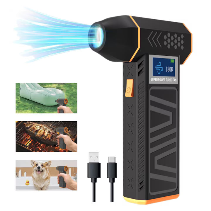 Mini Suflanta de Aer Portabila 130000 RPM  Acumulator 8000mAh, 4 Viteze, Display Digital