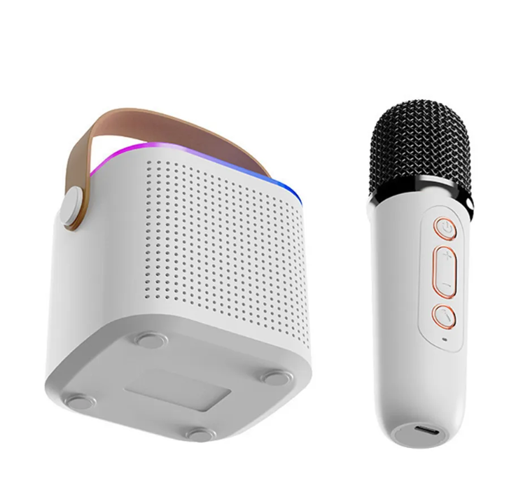 Mini set karaoke – difuzor 6W Bluetooth 5.3, microfon wireless, iluminare RGB portabil