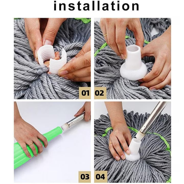 Mop Rotativ Profesional cu Stoarcere Automata si Cap Microfibra 360°