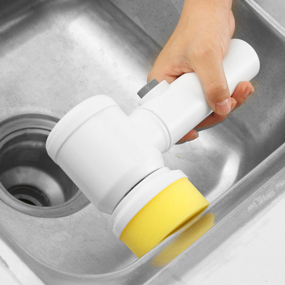 Perie Rotativă Electrică de Curățat 5-in-1, Scrubber cu Acumulator pentru Baie și Bucătărie