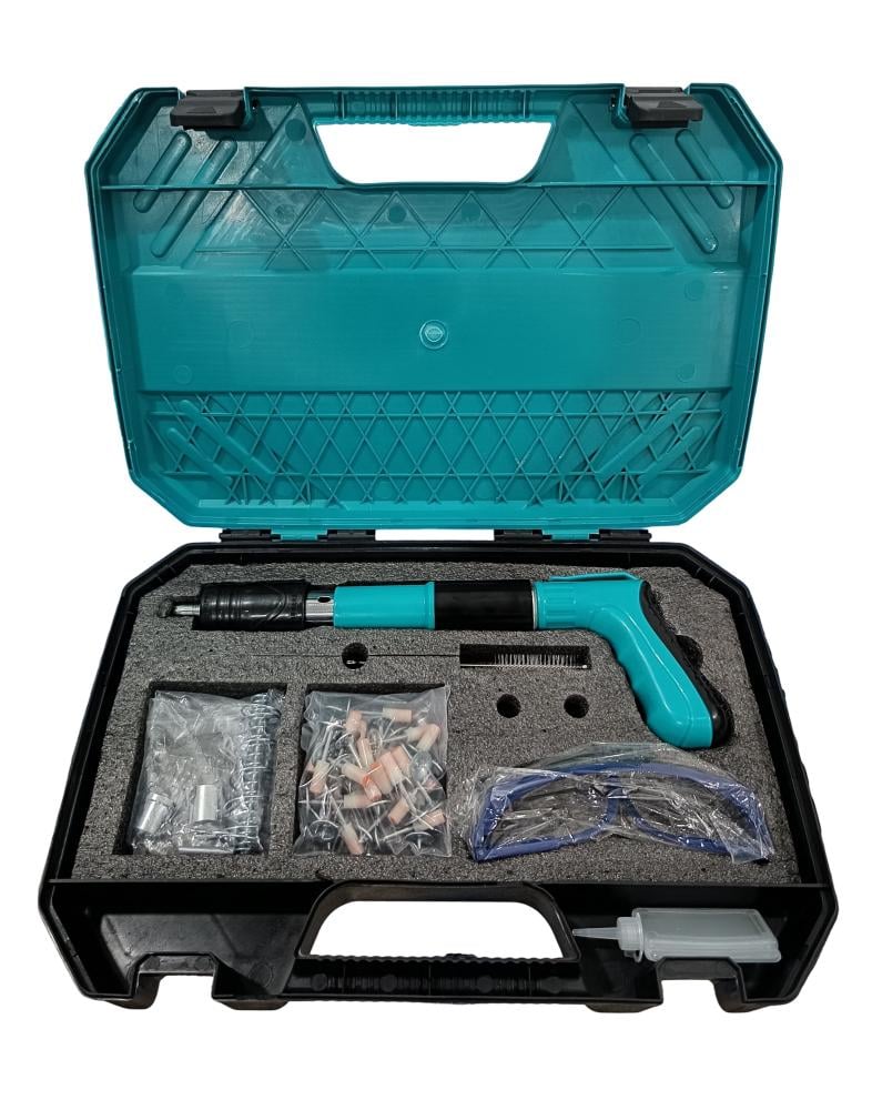 Pistol Manual de Fixare Tip Nit – 3 Trepte, Din Oțel, pentru Pereți, Tavane și Metal – Dispozitiv de Prindere cu Arc, Culoare Verde