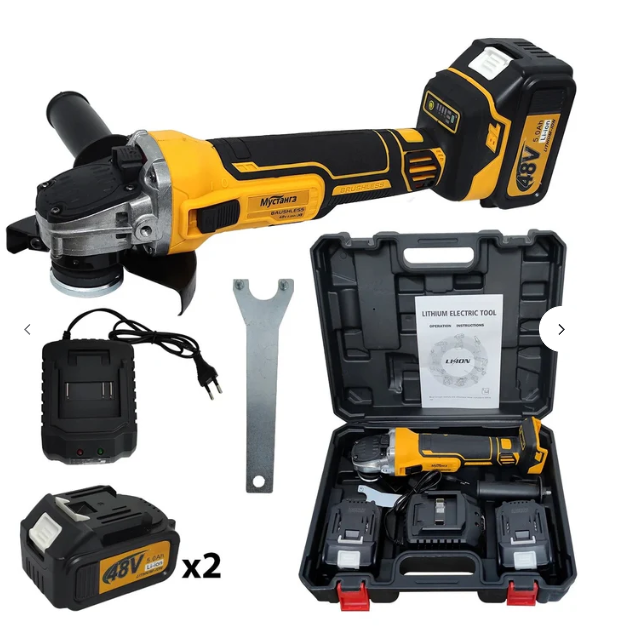 Polizor Unghiular Fara Fir 125 mm, 2 Acumulatori 48V 5Ah, 8100 RPM, Trusa Transport