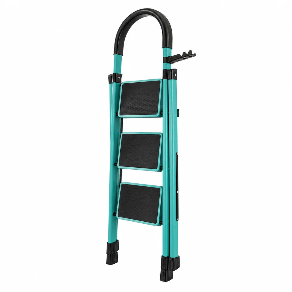 Scara Pliabila cu 3 Trepte Late, At Performance, 72x59x41 cm, Metalica, Maxim 150 Kg, Picioare Antialunecare