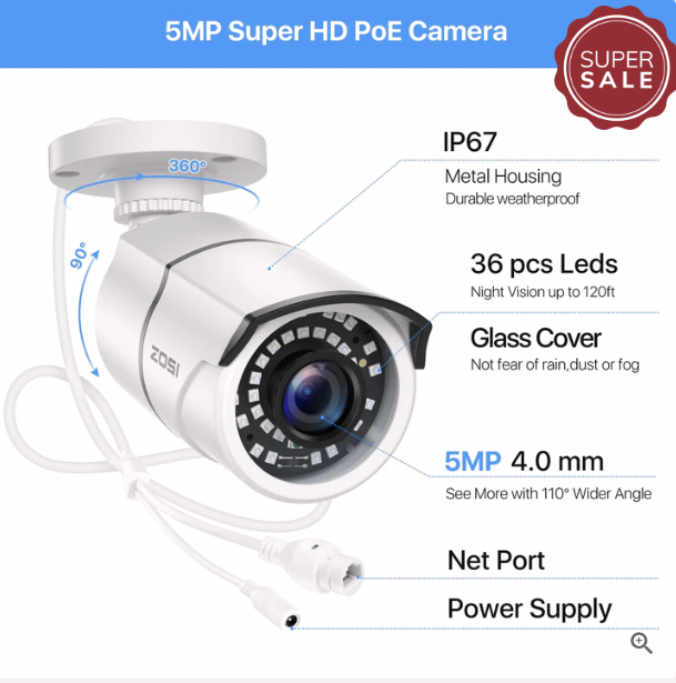 Sistem Supraveghere 4 Camere Jortan AHD + DVR 1080p, IR Night Vision, Senzor Mișcare, H.264, Port HDMI, Cablu 20m, Back-up USB/Internet