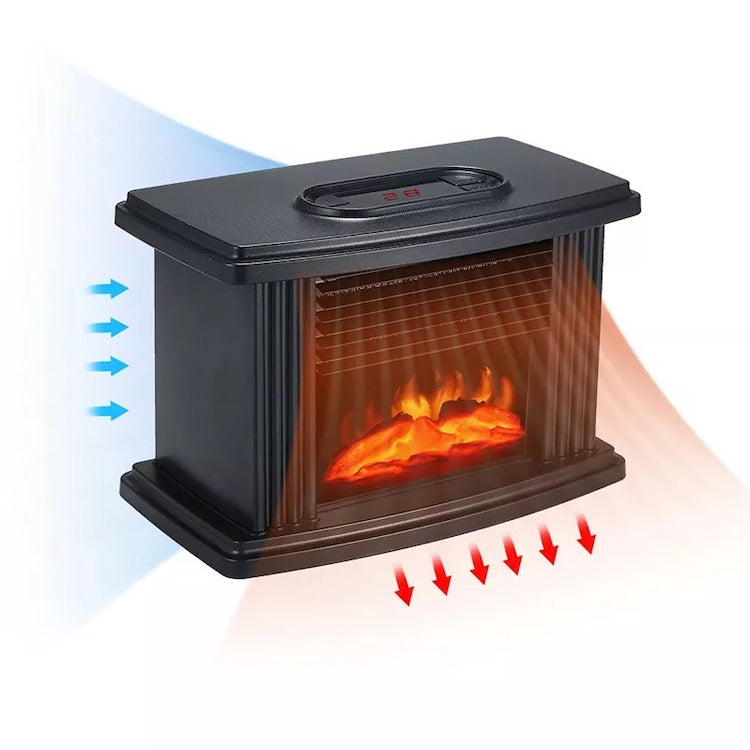 Șemineu Electric Portabil 1000W cu Efect de Flacără și Telecomandă