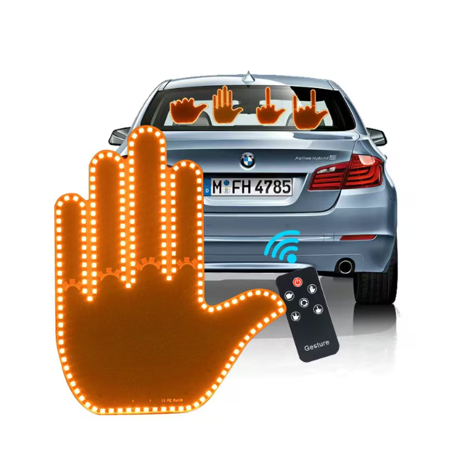 Semn LED Auto cu 4 Moduri de Luminat pentru Lunetă cu Telecomandă Wireless