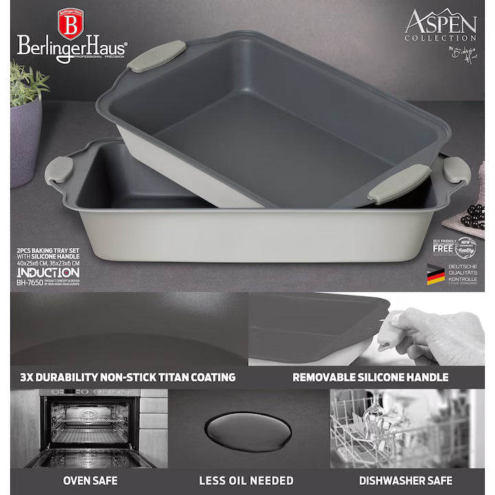Set 2 tăvi antiaderente Berlinger Haus BH 7650 – Aspen Collection