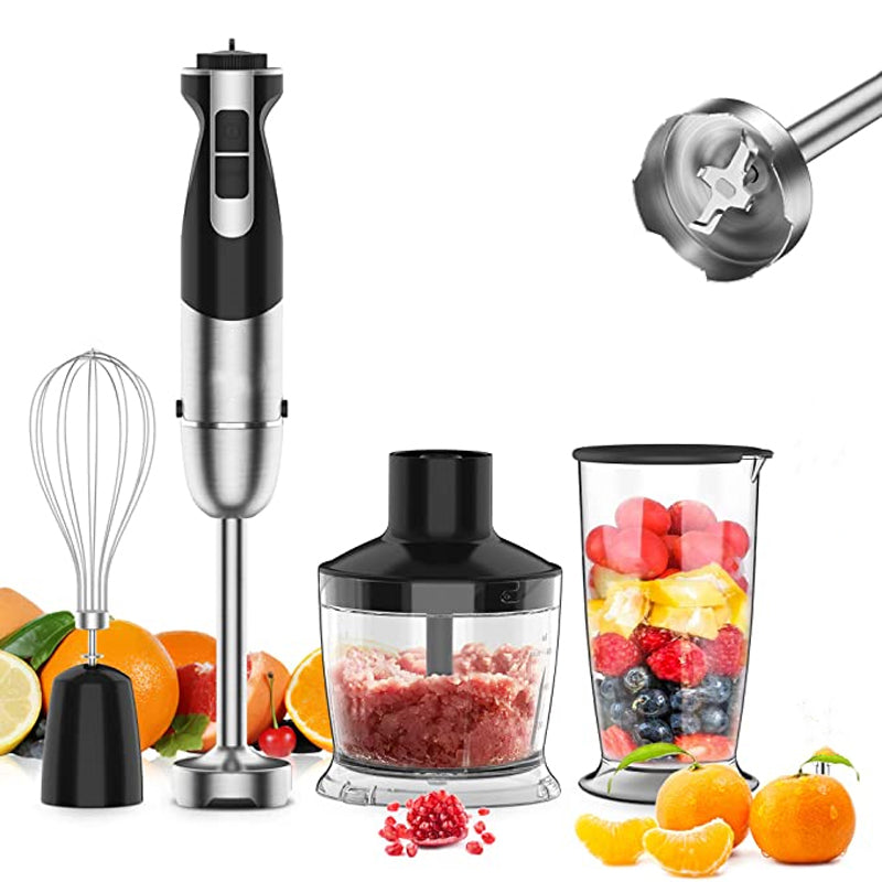Set Blender Vertical de Mana 4 in 1, 1500W, Viteze Variabile si Functie Turbo, Lame Inox